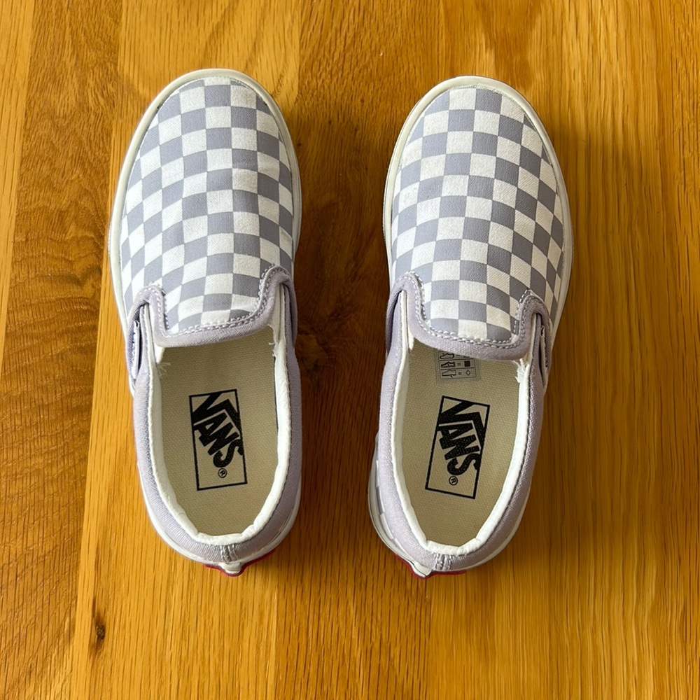 Kids Checkered Vans Slip-ons